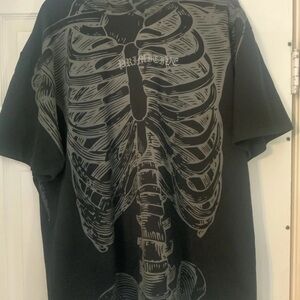 Primitive Charcoal Skeleton Tee